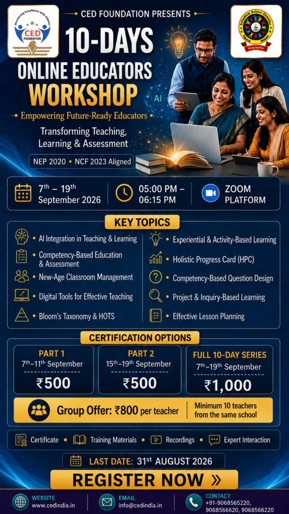 10 days Online Educators Workshop